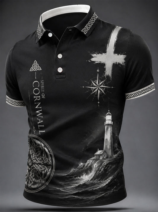 Men's Cornish Celtic-style Print Casual Top
