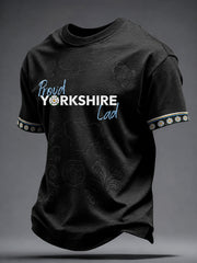 Men's Yorkshire Day White Roses Art Printed T-shirt