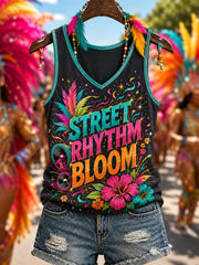 Women's Caribbean Carnival Print Casual Vest