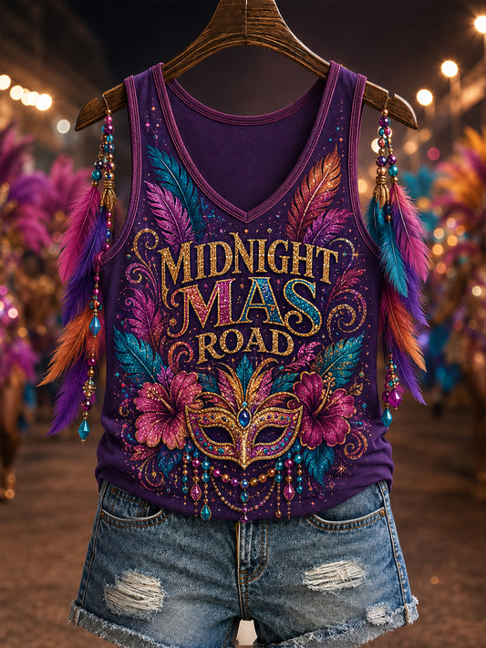 Women's Caribbean Carnival Print Casual Vest