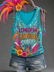 Women's Caribbean Carnival Print Casual Vest