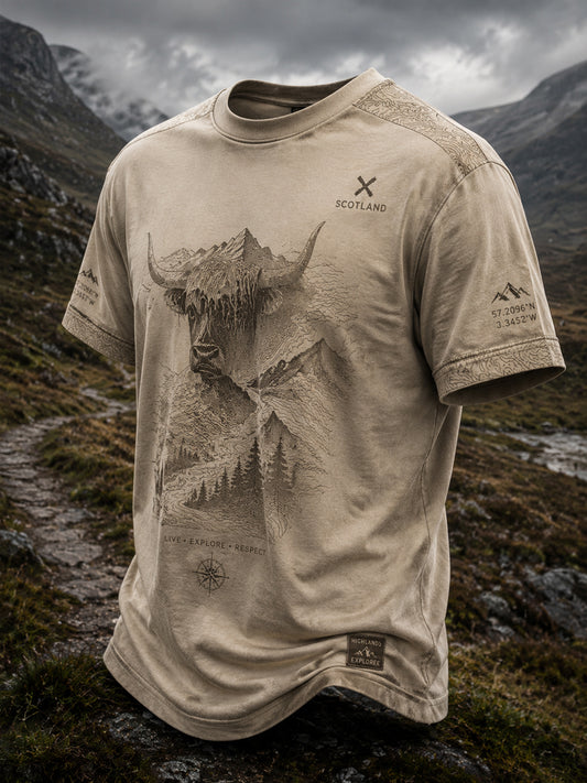 Men's Scottish Highland Cattle Printed T-shirt