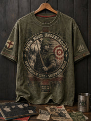 Men's Outlaw of Nottingham Day Robin Hood Art Printed T-shirt