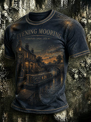Men's Lockside Days British Canal Life Printed T-shirt