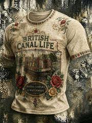 Men's Lockside Days British Canal Life Printed T-shirt