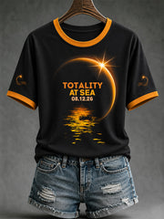 Women's Total Solar Eclipse In 2026 Print Casual Tee