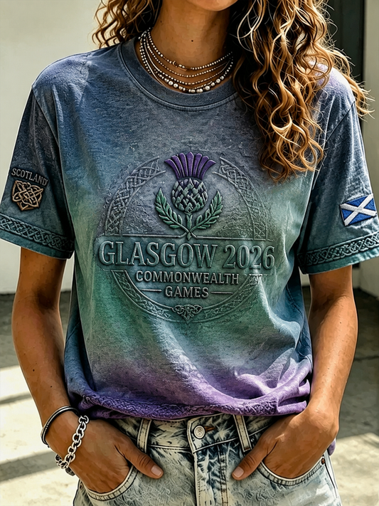 Women's Glasgow Commonwealth Games 2026 Printed short-sleeved T-shirt