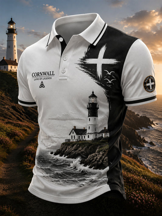 Men's Cornish -style Print Casual Top