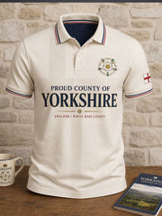 Men's England Yorkshire Day White Roses Art Printed Casual Tops
