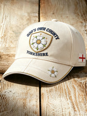 Unisex Yorkshire Day White Roses Art Printed Hat