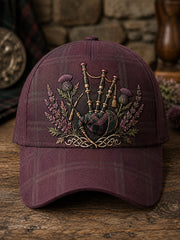Unisex Scottish Highland Plaid Bagpipes Print Hat