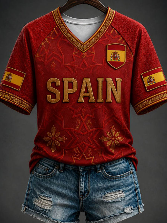 Women's V-neck off-shoulder short-sleeved T-shirt