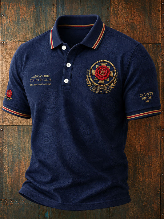 Men's Lancashire Red Roses Art Printed Casual Tops