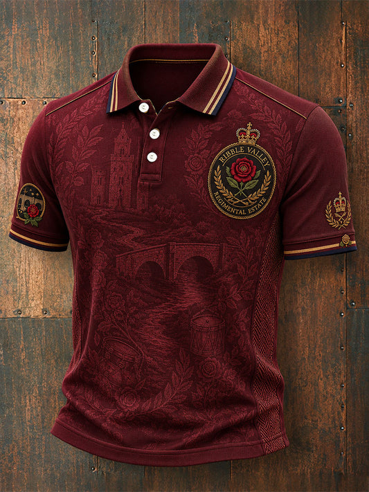 Men's Lancashire Red Roses Art Printed Casual Tops