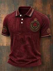 Men's Lancashire Red Roses Art Printed Casual Tops