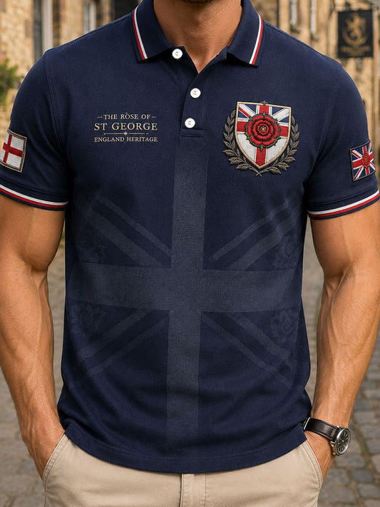 Men's Lancashire Red Roses Art Printed Casual Tops