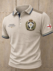 Men's Yorkshire White Roses Art Printed Casual Tops