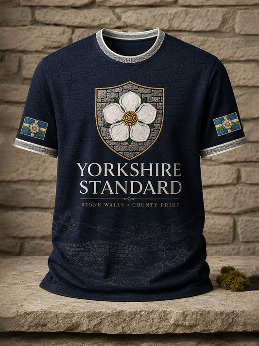 Men's Yorkshire White Roses Art Printed T-shirt
