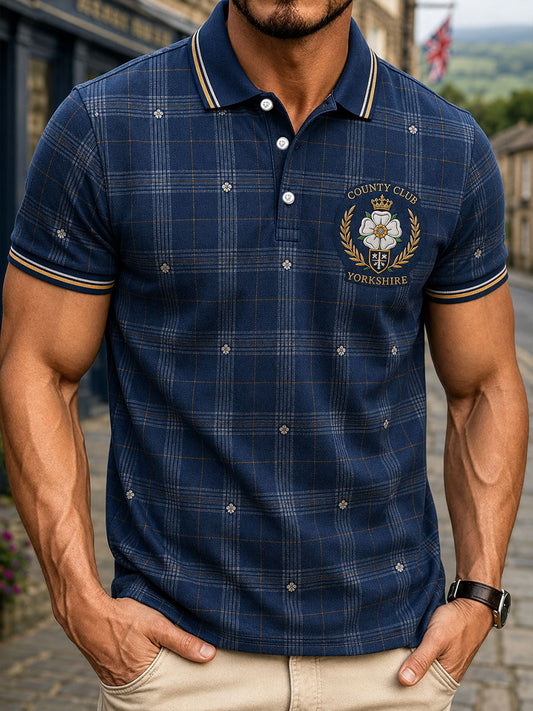 Men's Yorkshire White Roses Art Printed Casual Tops