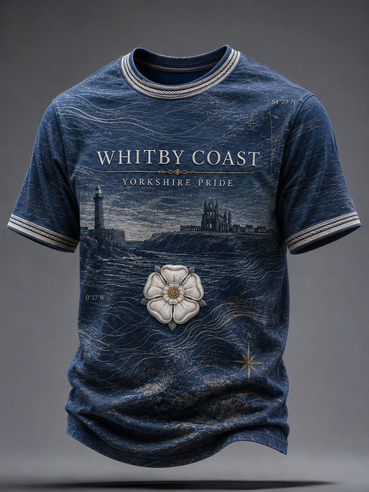 Men's Yorkshire White Roses Art Printed T-shirt