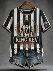 Women's England Football Lover Legend King Kev Rip Printed short-sleeved T-shirt