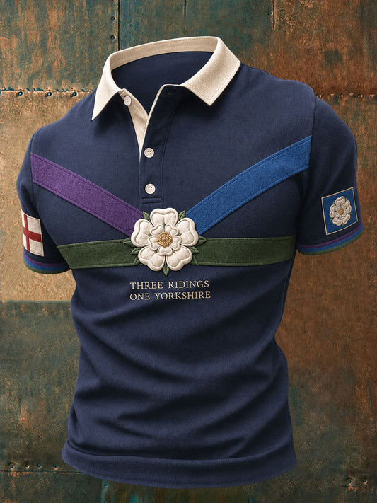 Men's Yorkshire Pride White Roses Art Printed  Casual Tops