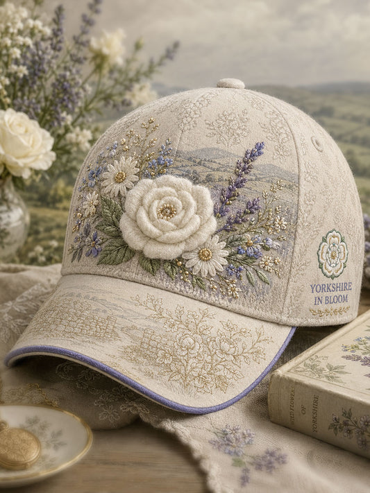 Unisex Yorkshire Pride White Roses Art Printed Hat