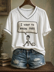 Women's UK Music Lover Art Printed T-shirt