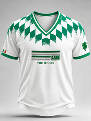 Men's Celtic Football Printed V-neck T-shirt