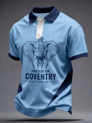 Men's UK Coventry Football Lover Blue Art Printed Casual Tops