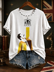 Women's UK Music Lover Q Art Printed T-shirt