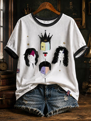 Women's UK Music Lover Q Art Printed T-shirt