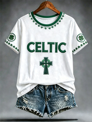 Women's football Lover Celtic Printed short-sleeved T-shirt
