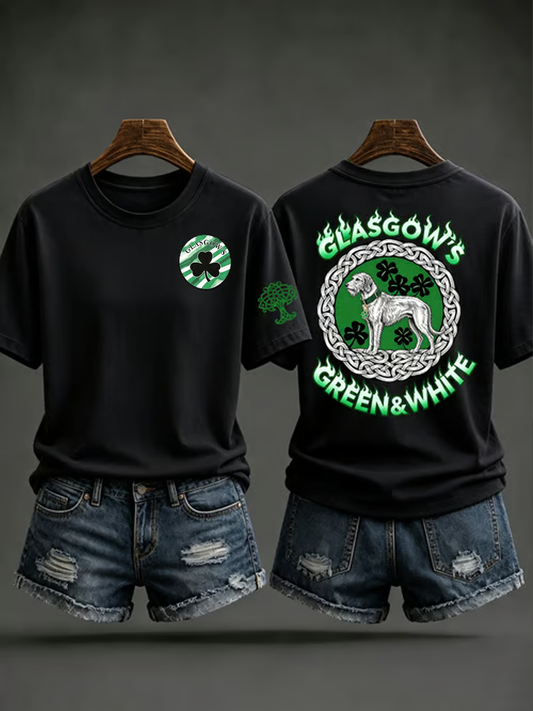 Women's GLASGOW GREEN & WHITE short-sleeved T-shirt
