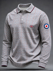 Men's Mods Culture UK Music Lover Business Style Printed long sleeve polo
