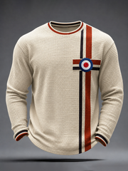 Men's Mods Culture UK Music Lover Business Style Printed Waffle Long Sleeve T-Shirt