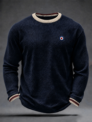Men's Mods Culture UK Music Lover Business Style Printed Waffle Long Sleeve T-Shirt