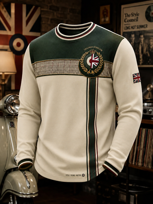 Men's Mods Culture UK Music Lover Printed long sleeve round neck T-shirt