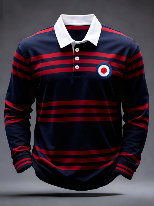 Men's Mods Culture UK Music Lover Printed long sleeve polo