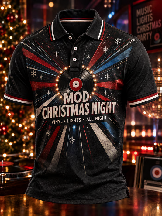 Men's Mods Culture UK Music Lover Christmas Printed polo shirt