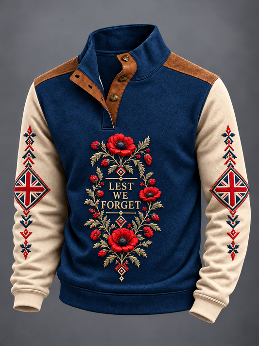 Men's Remembrance Day Four-button Hoodie