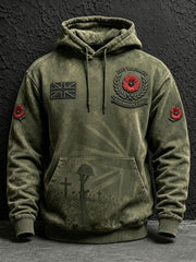 Men's Lest We Forget Printed Hoodie With Pockets
