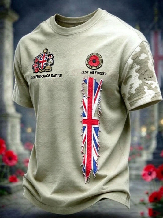 Men's Remembrance Day Lest We Forget Short Sleeves T-shirt
