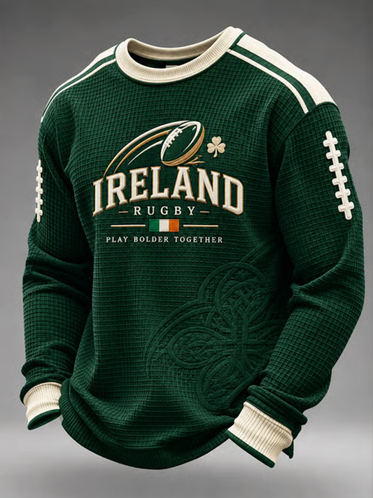 Men's Rugby Lovers Print Waffle Sweatshirt