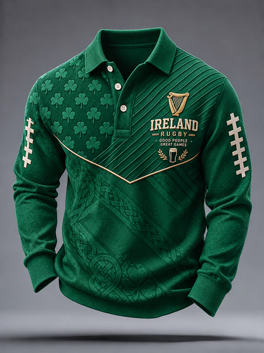 Men's Rugby Lovers Print long sleeve polo