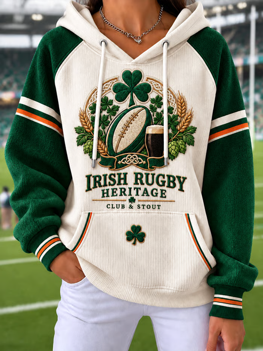 Women's Rugby Lovers Print Hoodie