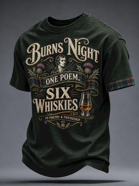 Men's Scotland Burns Night Art Printed T-Shirt