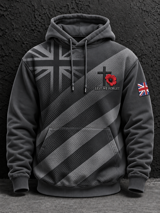 Men's Remembrance Day Oversized Drop-Shoulder Hoodie With Pockets