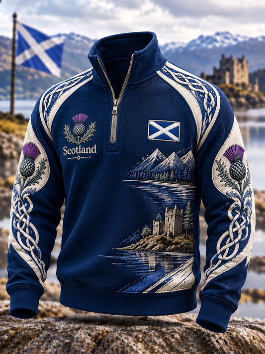 Men's St. Andrew's Day Print Zip-Up Hoodie