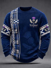 Men's St. Andrew's Day Print Waffle Long Sleeve Top